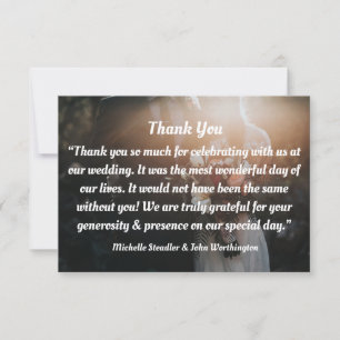 wedding thank you card wording