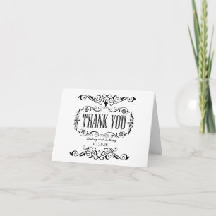 wedding thank you cards black and white