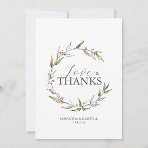 Wedding Thank You Cards Botanical Line Art