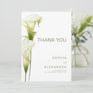 Wedding Thank You Cards "Delicate Calla Lilies"
