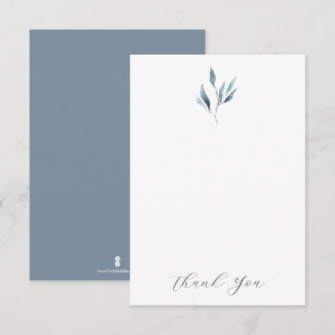 Wedding Thank You Cards Dusty Blue Botanicals