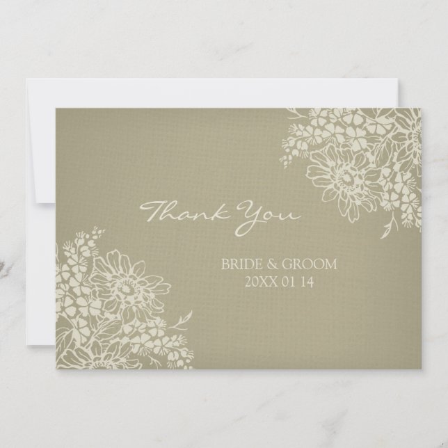 Wedding Thank You Cards Vintage Floral (Front)