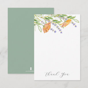 Wedding Thank You Cards Watercolor Flowers