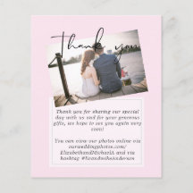 Wedding Thank You Cards With Photo Virtual Digital