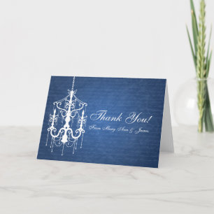 Wedding "Thank you" Chandelier Blue Thank You Card