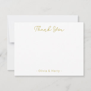Wedding Thank You Chic Modern White Flat Note Card