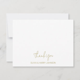 Wedding Thank You Chic White Flat Note Card