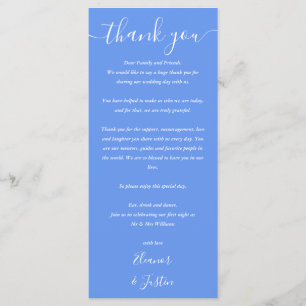 Wedding Thank You Cornflower Blue Place Card