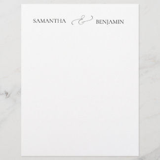 Wedding Thank You Couple Names Ampersand Note Card Custom Letterhead