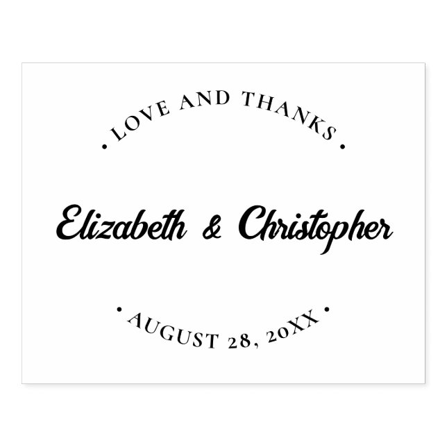 Wedding Thank you Custom Love and thanks  Rubber Stamp (Imprint)