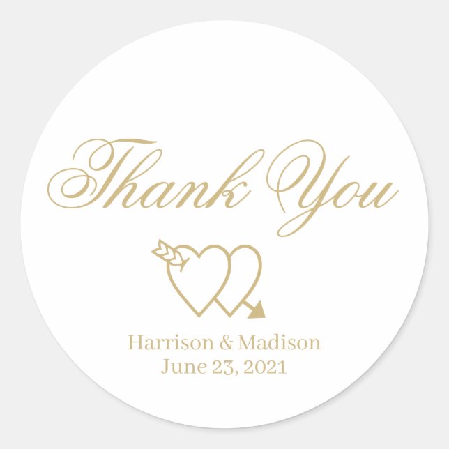  Wedding Thank You custom script gift favour Classic Round Sticker (Front)