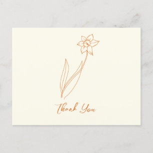Wedding Thank You Daffodil Postcard