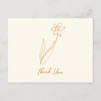 Wedding Thank You Daffodil Postcard