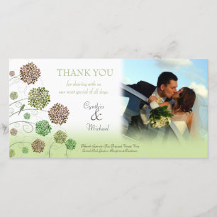Wedding Thank You Dahlia Garden Photo Card