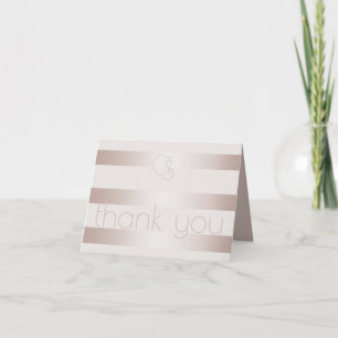 Wedding Thank You   Elegant Modern Blush Pearl Note Card
