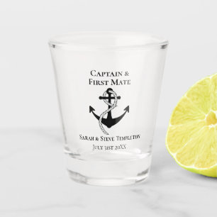 Wedding Thank You Favor Nautical Anchor Bride Shot Glass