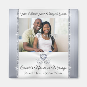 Wedding Thank You Favors, PHOTO, Personalized Magnet