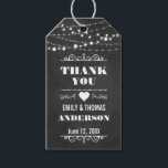 Wedding Thank You Favour Chalkboard Gift Tags S<br><div class="desc">Wedding Thank You Favour Chalkboard Gift Tags with string lights</div>