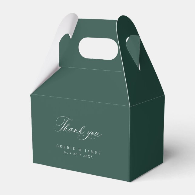 Wedding Thank You Favour Gable Treat Gift Boxes (Front Side)