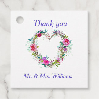 Wedding thank you favour tags