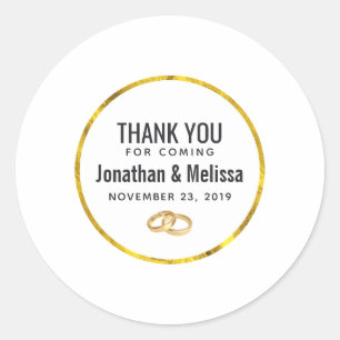 wedding thank you favour template classic round sticker