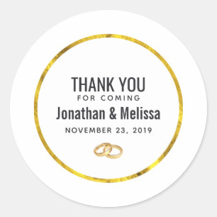 wedding thank you favour template classic round sticker
