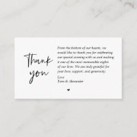 Wedding Thank you for attending, modern minimalist