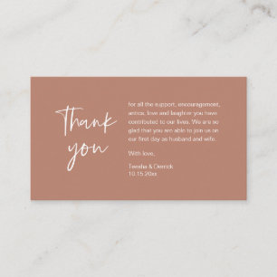 Wedding Thank you for attending, modern minimalist Enclosure Card