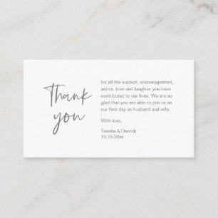 Wedding Thank you for attending, modern minimalist Enclosure Card