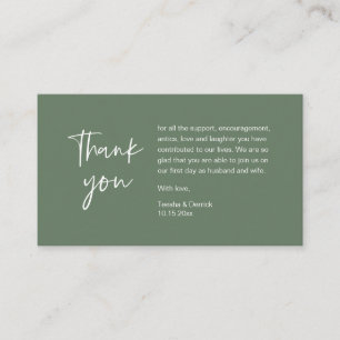 Wedding Thank you for attending, modern minimalist Enclosure Card