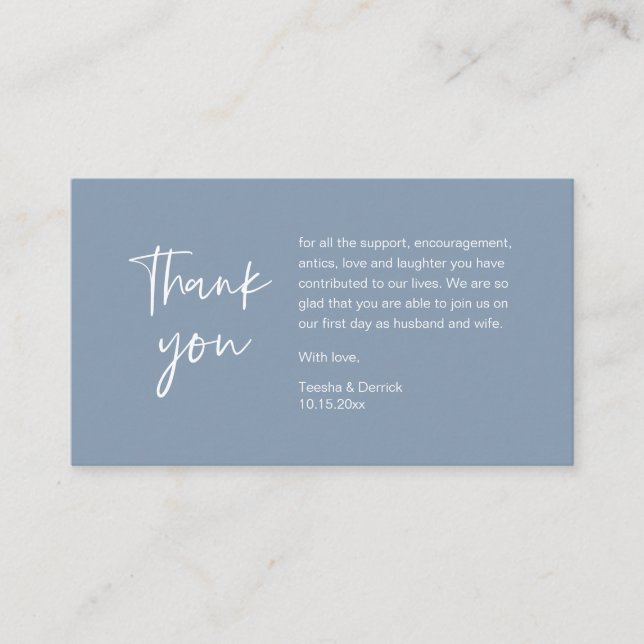 Wedding Thank you for attending, modern minimalist Enclosure Card (Front)