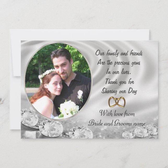 Wedding Thank you for favours with portrait Card (Front)