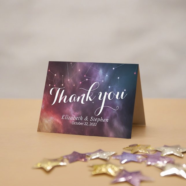 Wedding Thank You Galaxy Star Nebula Constellation Card (Creator Uploaded)