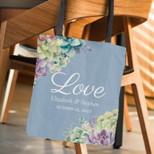 Wedding Thank You Gift Bags Watercolor Succulents