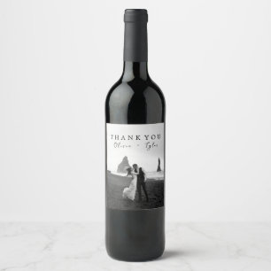 Wedding Thank You Gift Favour Personalised Photo Wine Label