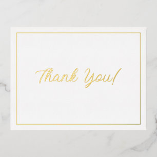 Wedding Thank You, Gold, Message Foil Holiday Postcard