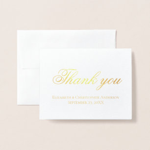 Wedding Thank you Gold or Silver Foil Personalised Foil Card