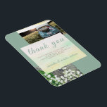Wedding Thank You Green Pink Just Married Photo Magnet<br><div class="desc">Romantic and modern, this casually elegant green and pink Wedding Thank You fridge magnet has been designed to co-ordinate with a selection of matching products available in this Wedding Invitation & Reception Stationery Suite. Typography details, as well as Just Married car photo, can be fully customised to convey your own...</div>