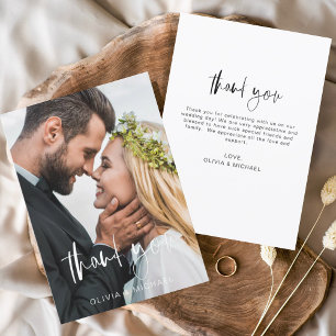 Wedding Thank You Handwritten Photo Minimalist
