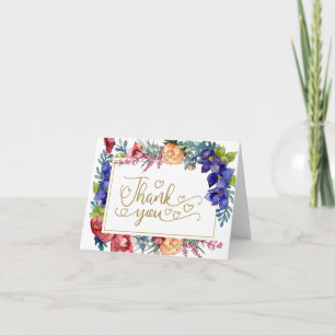 Wedding Thank You   Happiness Watercolor Floral
