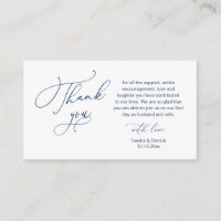 Wedding Thank you, in Classy Romantic Navy Blue
