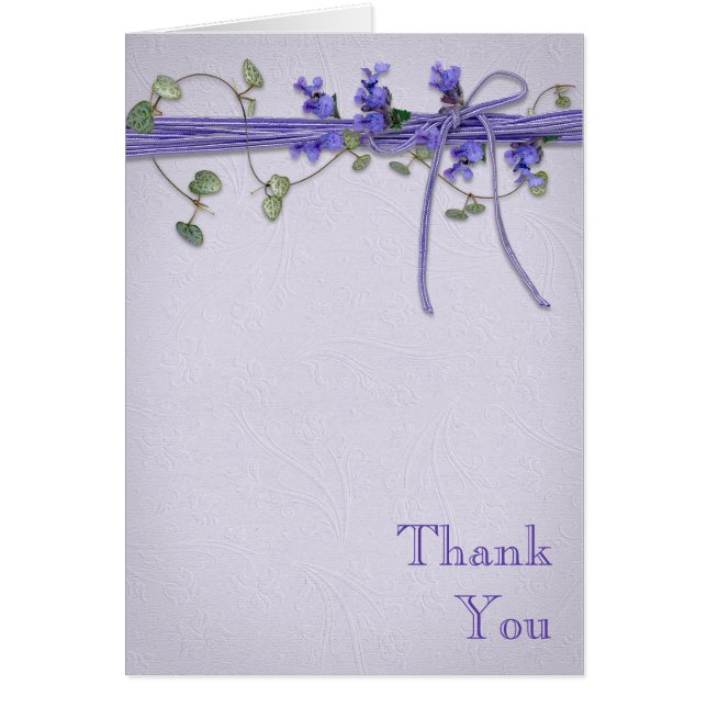 Wedding Thank You-lavender and ivy bouquet (Front)
