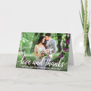 Wedding Thank You Love and Thanks Photo Fold Card