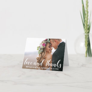 Wedding Thank You   Love and Thanks Photo Note Card