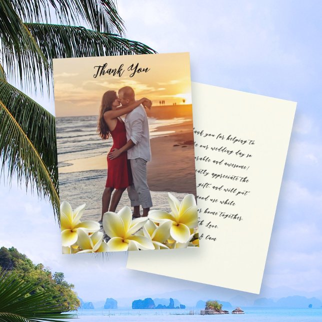 Wedding Thank You Message Photo Frangipani Cards (Creator Uploaded)