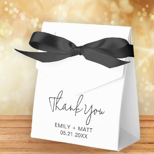 Wedding Thank You Modern Black Script Favour Boxes