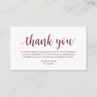 Wedding Thank you, Modern Burgundy Script
