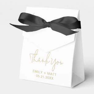 Wedding Thank You Modern Gold Script Favour Boxes
