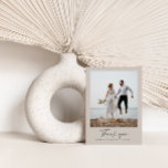 Wedding thank you modern grey photo minimal script invitation<br><div class="desc">Grey modern simple contemporary script wedding thank you card. Stunning modern minimal design. Part of a suite.</div>