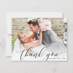 WEDDING THANK YOU modern luxe callligraphy black